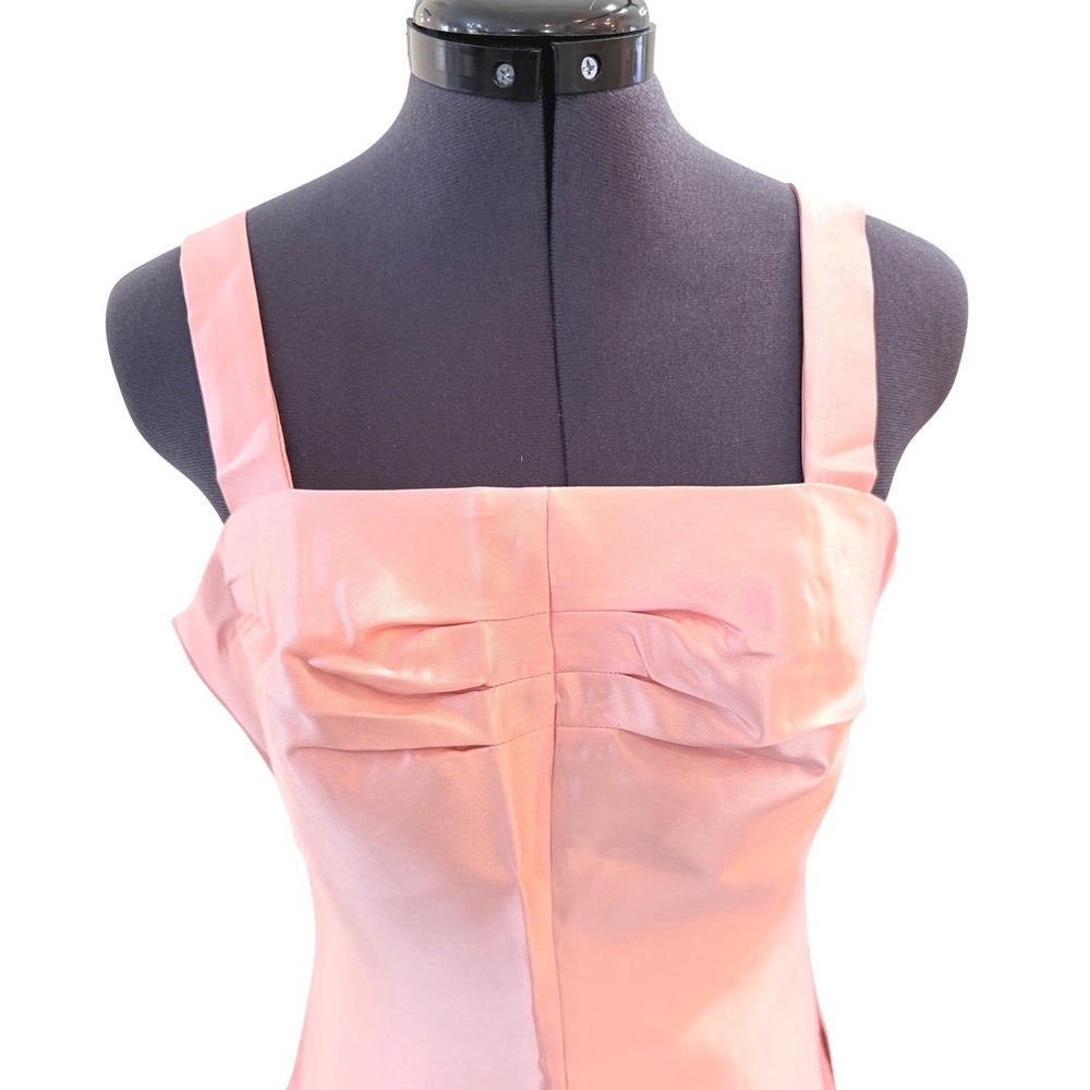 Andrea Iyamah Vasi Top Peach Satin High Slit Maxi Tunic Size 8 Medium New - Picture 8 of 10